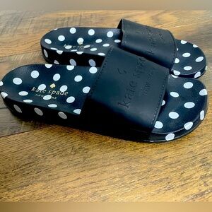 Kate Spade black sunny slides size 5 like new only worn twice